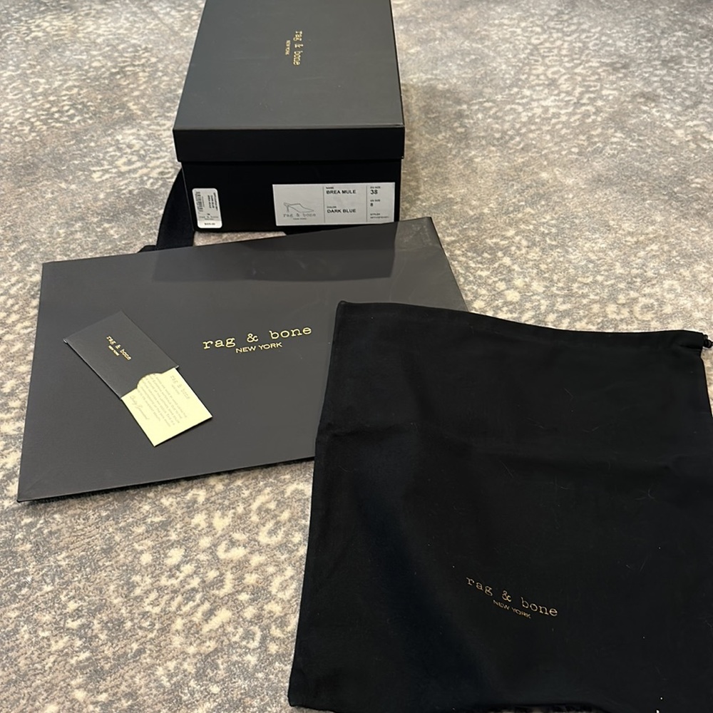RAG & BONE SHOE BOX TISSUE DUST BAG SHOPPING BAG AND ENVELOPE WITH CARD - Picture 11 of 11